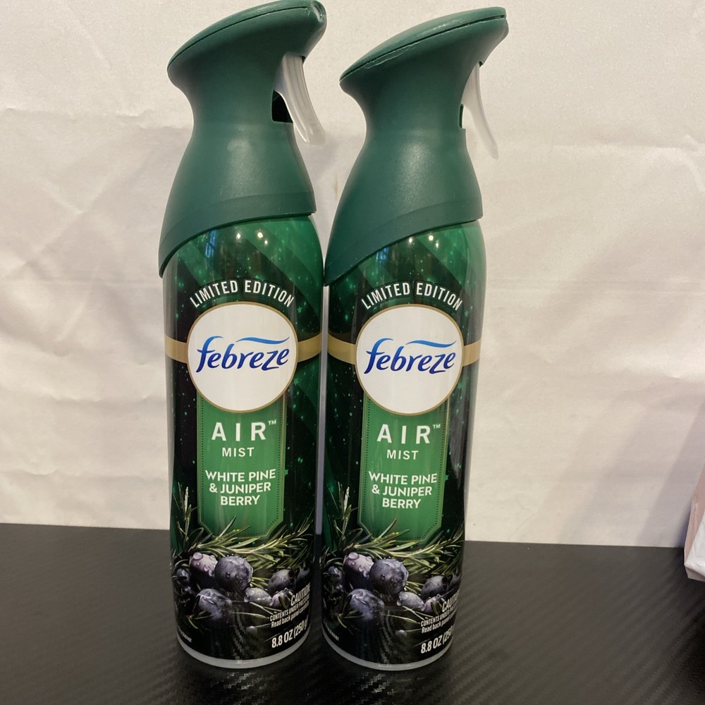 Lot Of 2‎ Limited Edition Febreze Air White Pine & Juniper Berr Spray 8.8 Oz